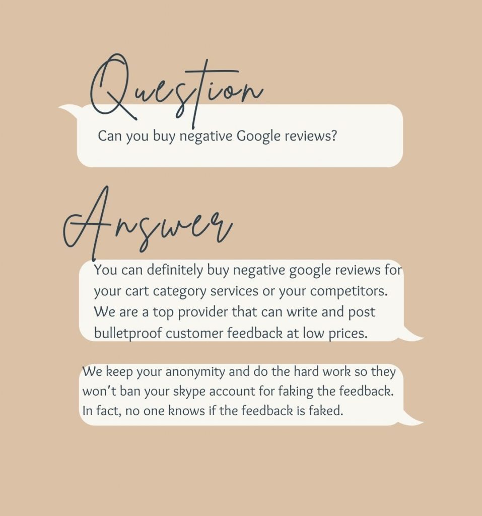 Can you buy negative Google reviews