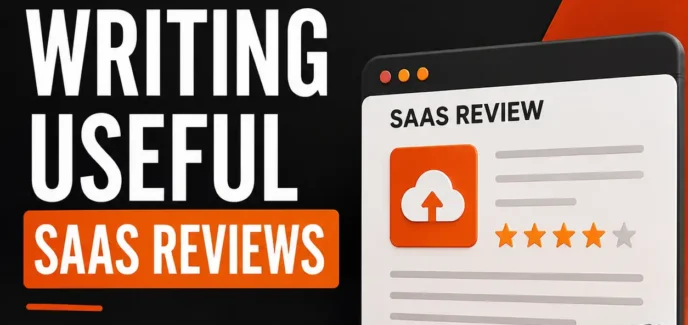 Example of a detailed SaaS software review page with ratings features pricing and pros and cons