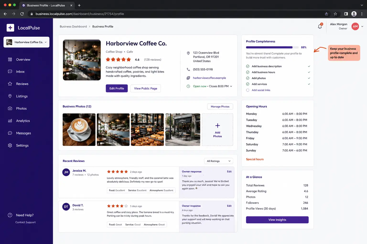 Yelp business profile optimization for getting more reviews