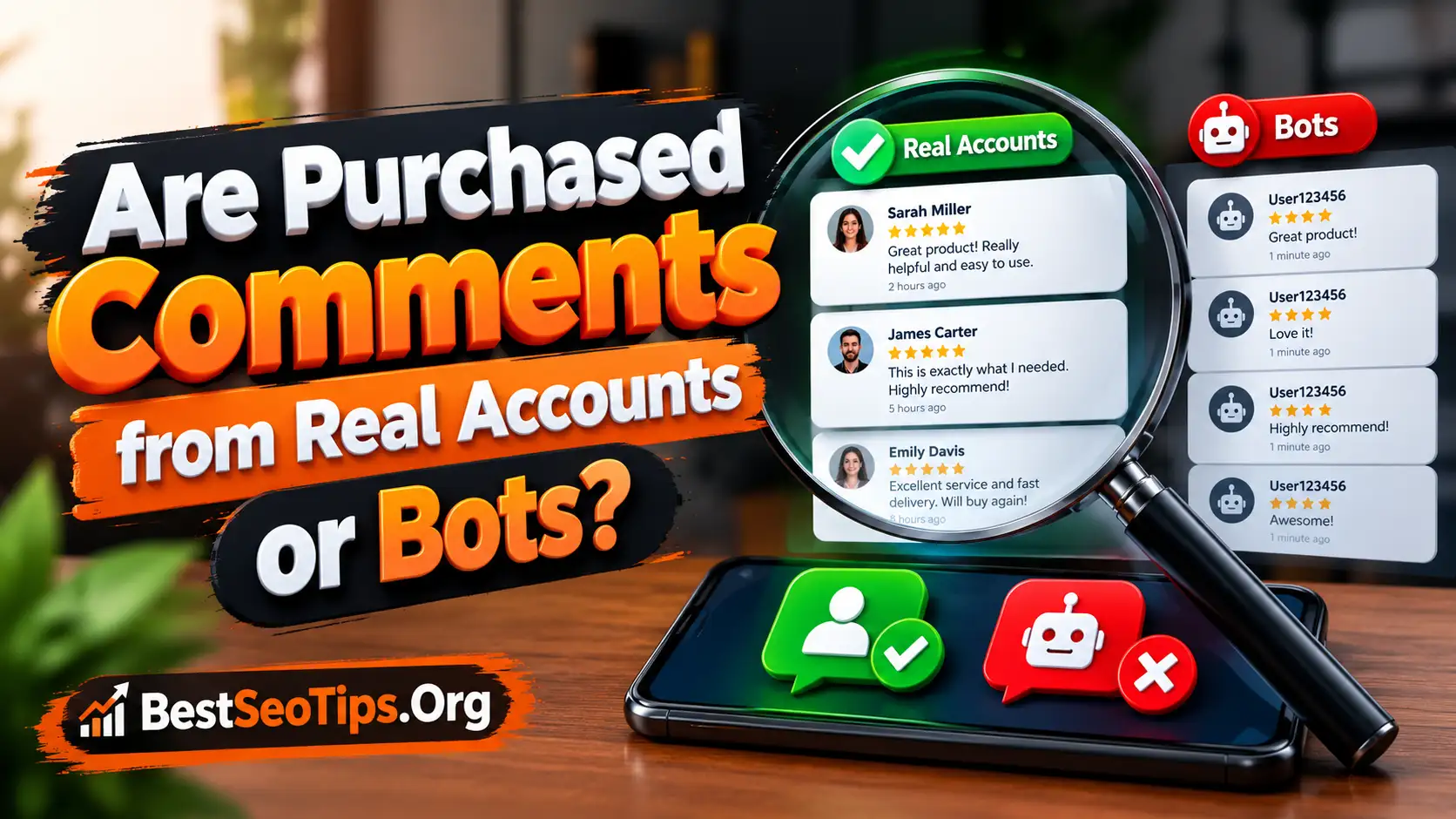 Are Purchased Comments from Real Accounts or Bots?